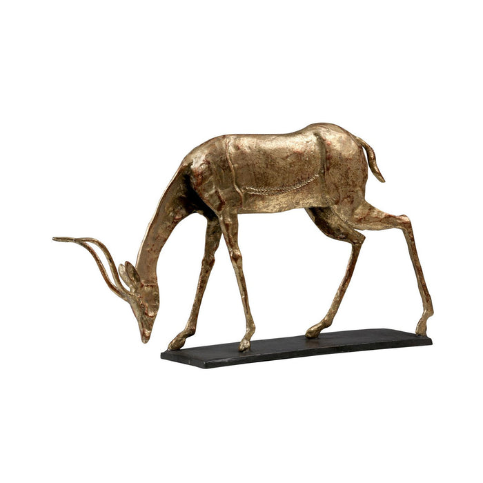 Villa & House Oryx Curved Horn Statue, Gold Leaf