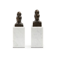 Villa & House Owl Statue Set of 2, Bronze