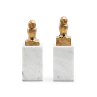 Villa & House Owl Statue Set of 2, Gold Leaf