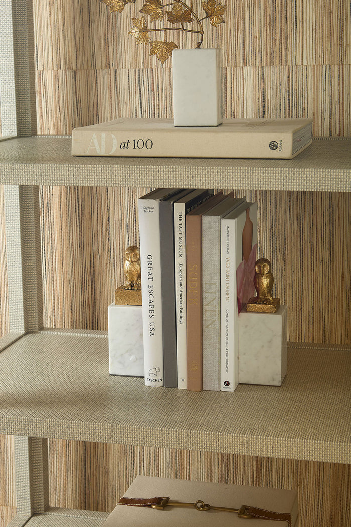 Villa & House Owl Statue Set of 2, Gold Leaf