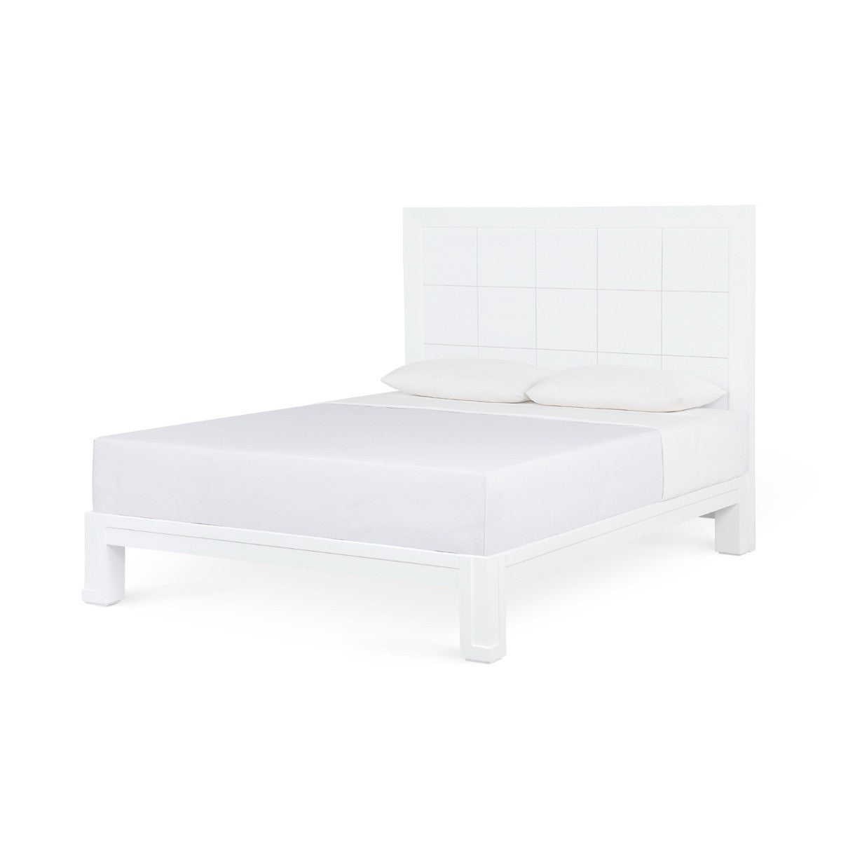 Villa & House Patricia Queen Headboard With Ryder Bed Frame, Vanilla