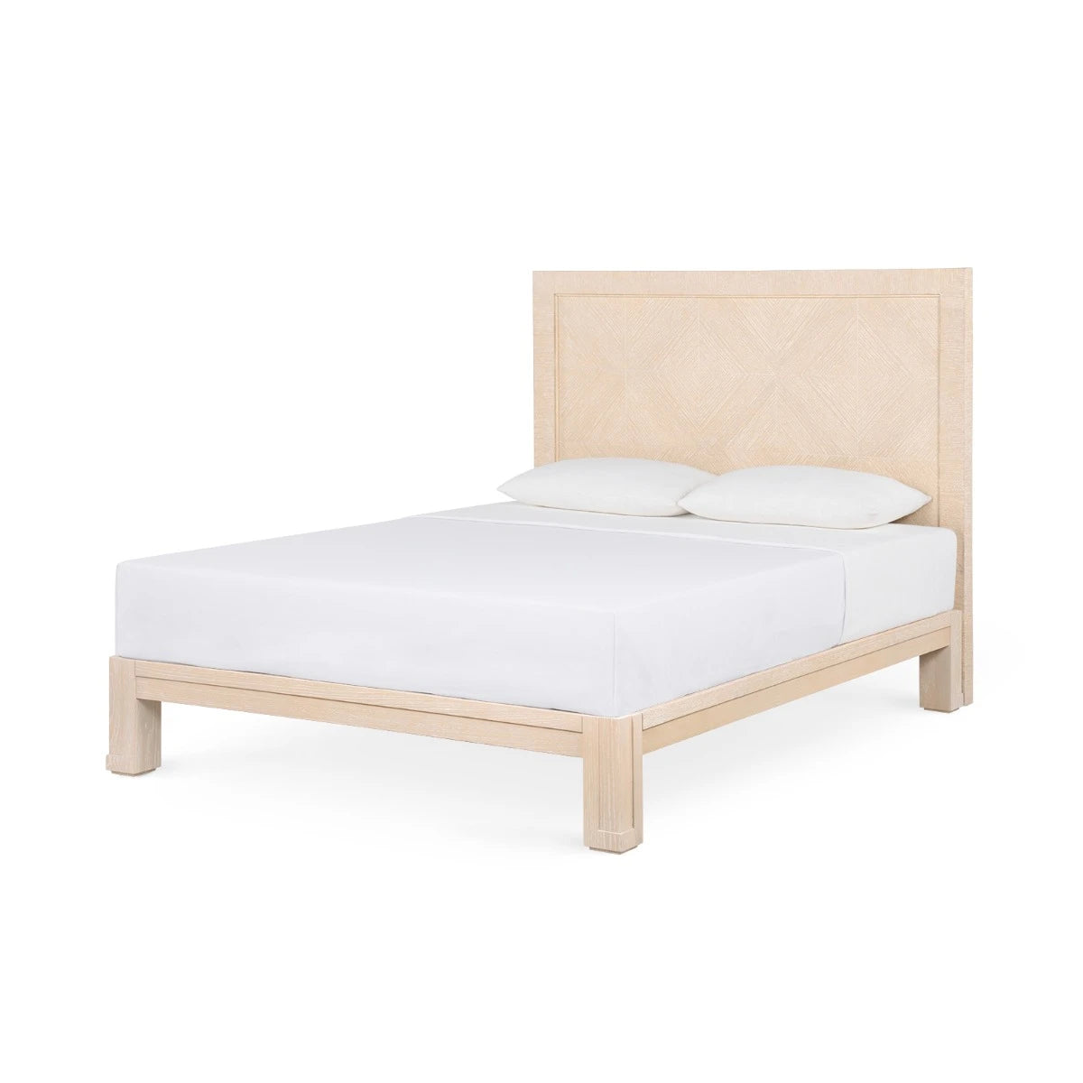 Villa & House Patricia King Headboard With Ryder Bed Frame, Sand