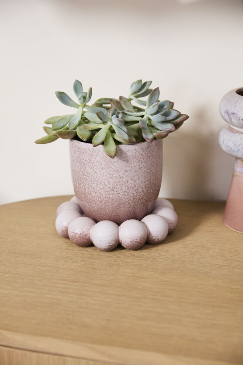 Design Shop Pearl Pot with Saucer 8"x 6.25"