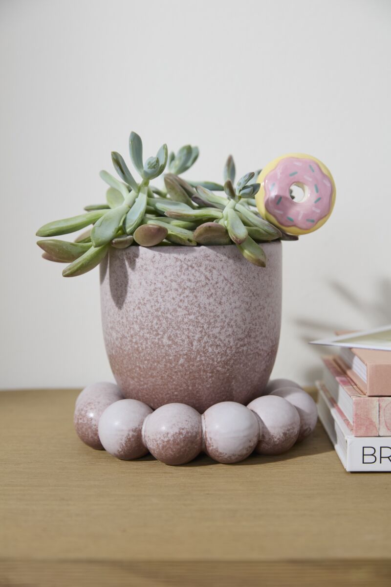 Design Shop Pearl Pot with Saucer 8"x 6.25"