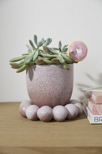 Design Shop Pearl Pot with Saucer 8"x 6.25"