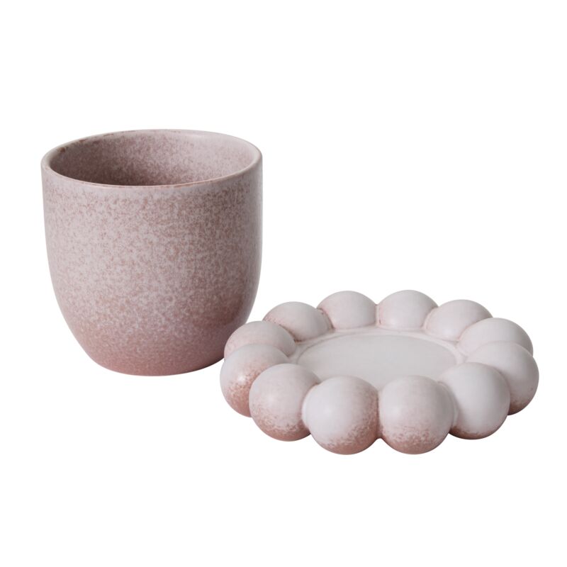 Design Shop Pearl Pot with Saucer 8"x 6.25"