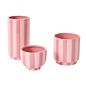 Design Shop Pink Striped Vase 4.25"x 8", Set of 2