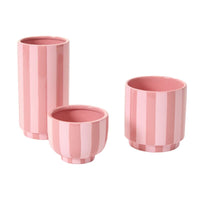 Design Shop Pink Striped Compote 4.5"x 3.5", Set of 2
