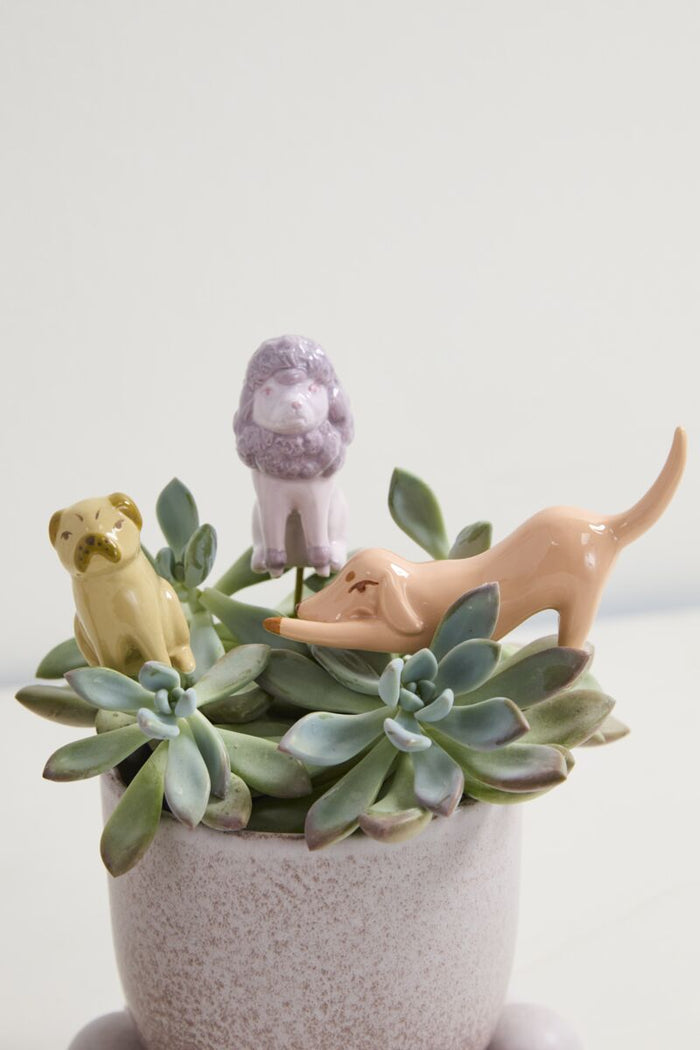 Design Shop Playful Pups Plant Sticks Set of 3 - 6.25"/7.25"/8"