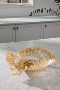 Design Shop Pleated Glass Bowl 15.5"x 14.5"x 4.5"