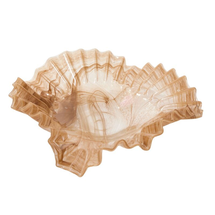 Decorative shell-shaped dish on a white background