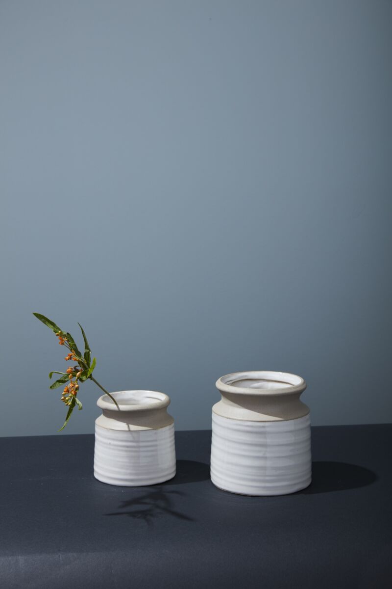 Design Shop Pottery Vase 4.25"x 4.25", Set of 2