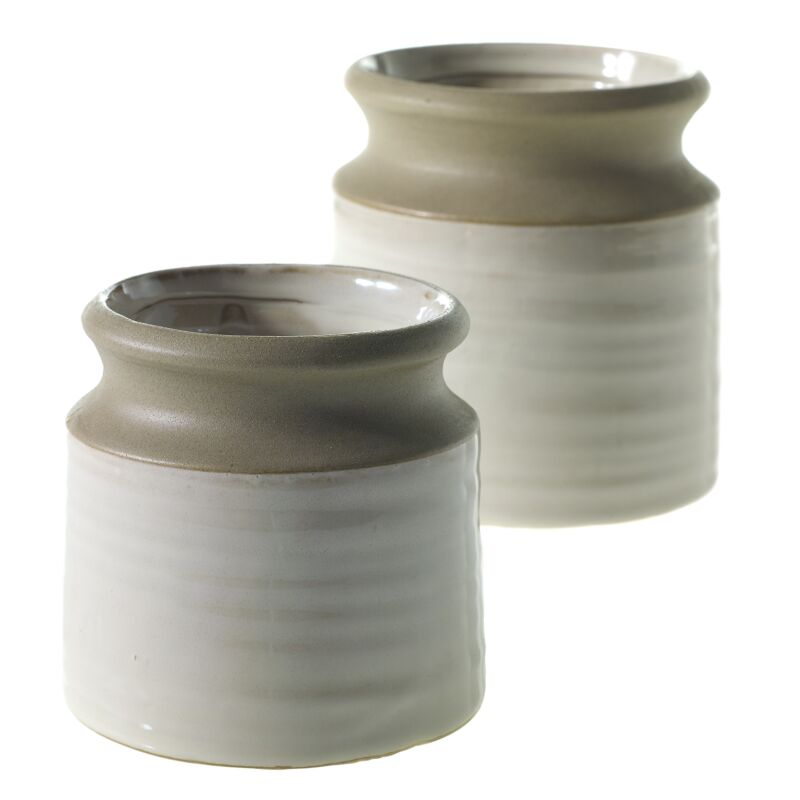 Design Shop Pottery Vase 5.25"x 5.5", Set of 2