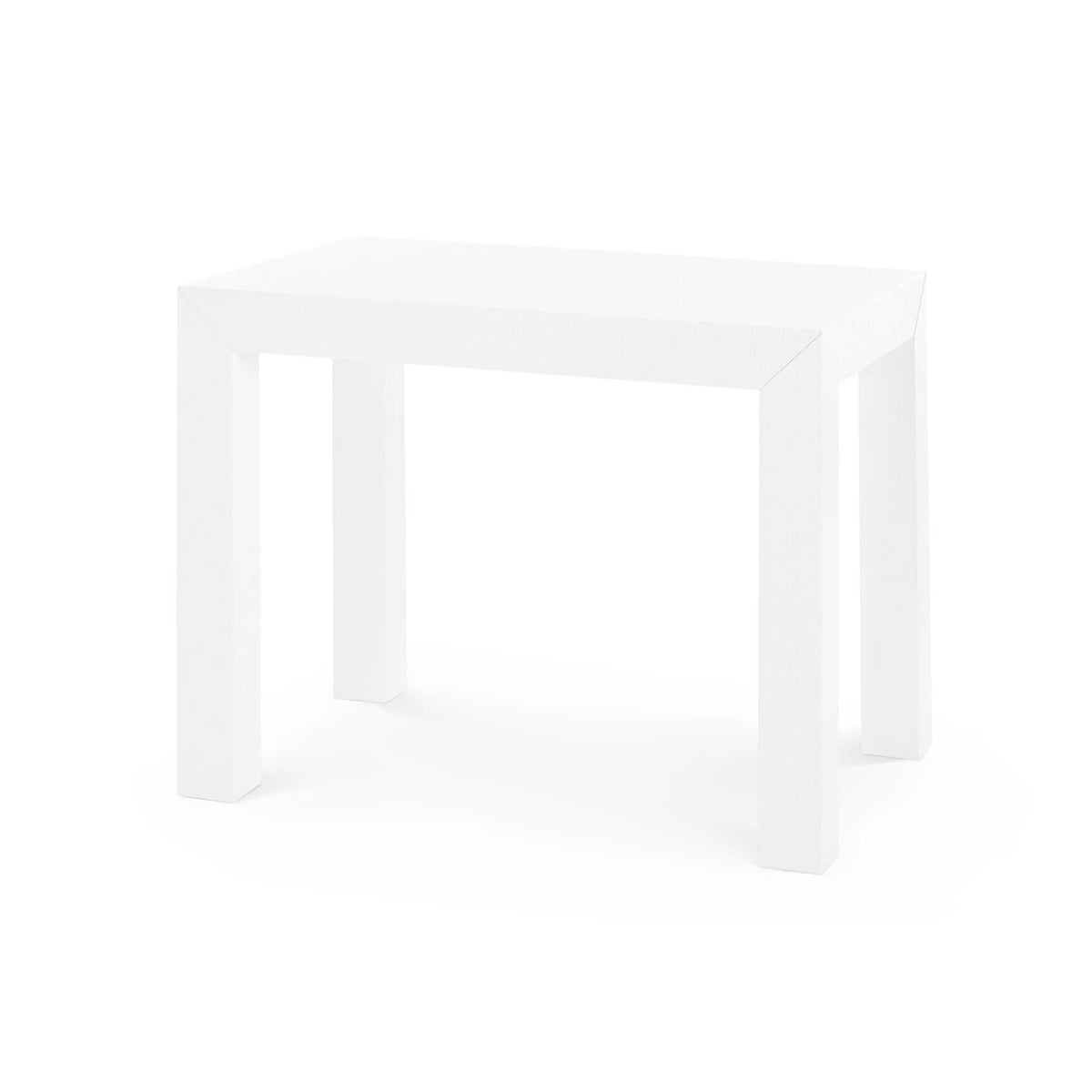 Villa & House Parsons Side Table with Glass Top, Chiffon White
