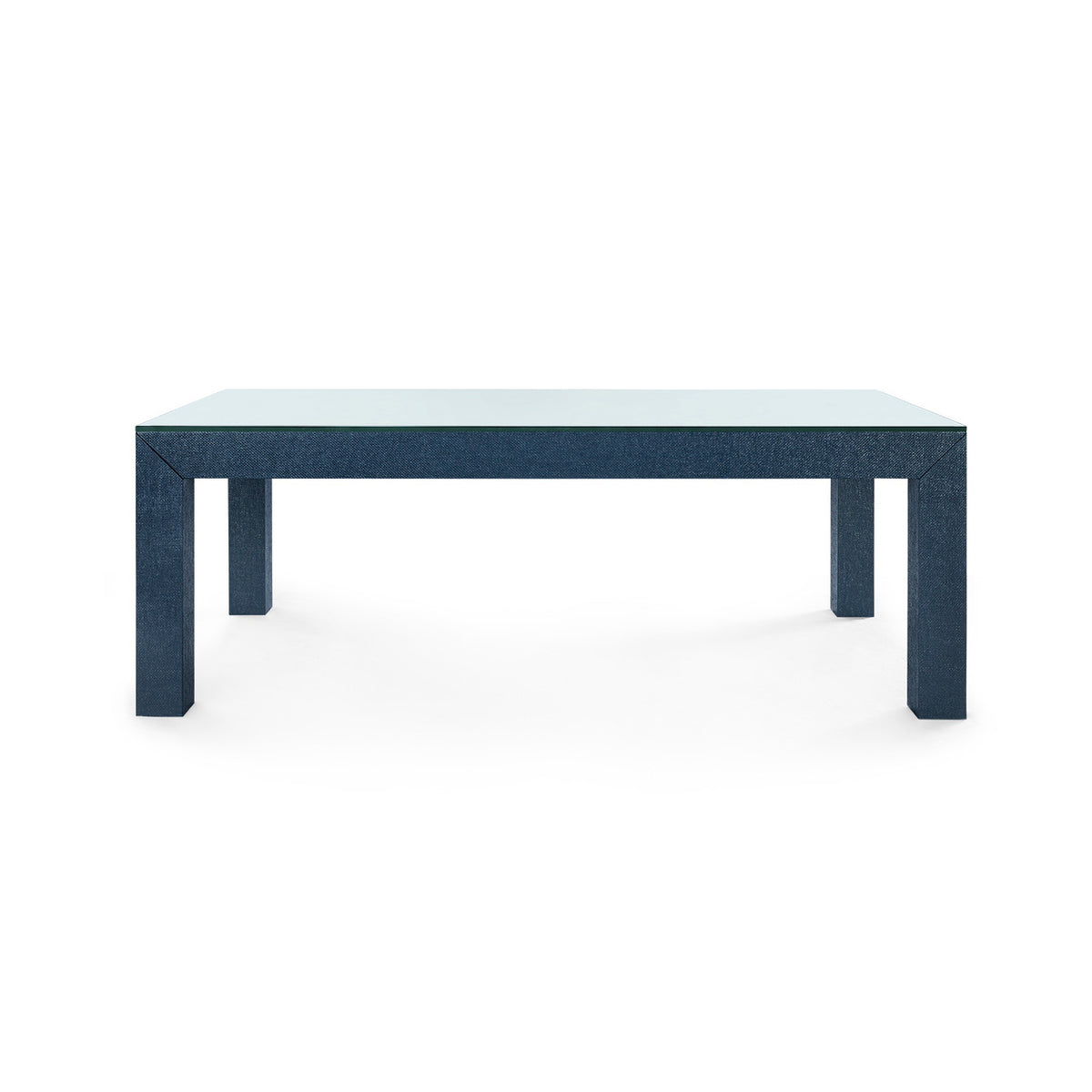 Villa & House Parsons Coffee Table with Glass Top, Deep Navy