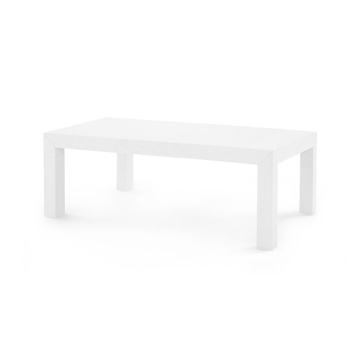 Villa & House Parsons Coffee Table with Glass Top, Chiffon White