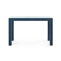 Villa & House Parsons Console Table with Glass Top, Deep Navy