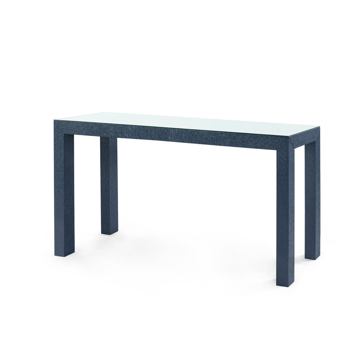 Villa & House Parsons Large Console with Glass Top, Deep Navy