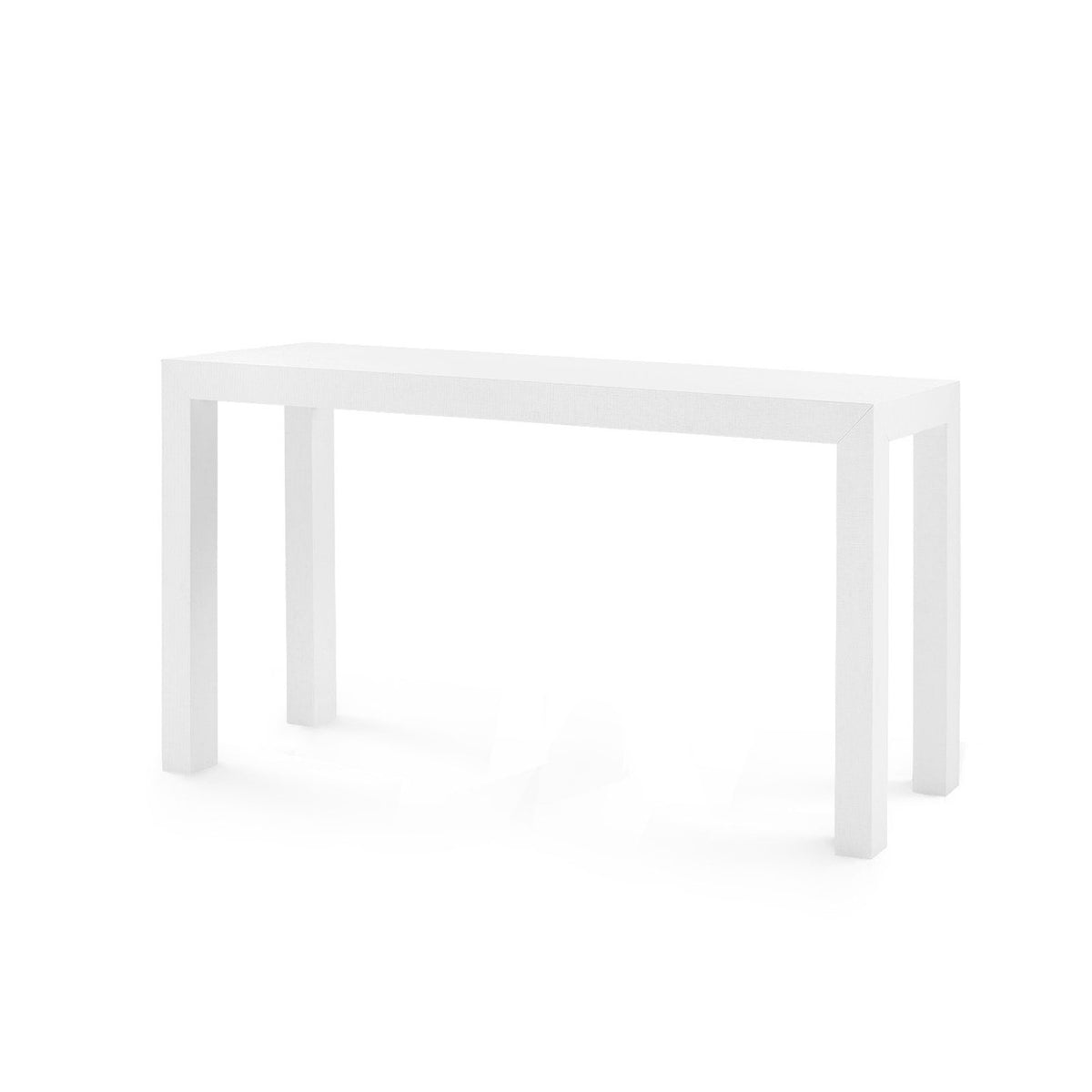 Villa & House Parsons Large Console with Glass Top, Chiffon White