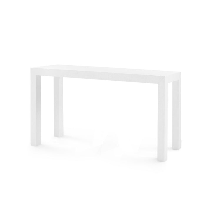 Villa & House Parsons Large Console with Glass Top, Chiffon White