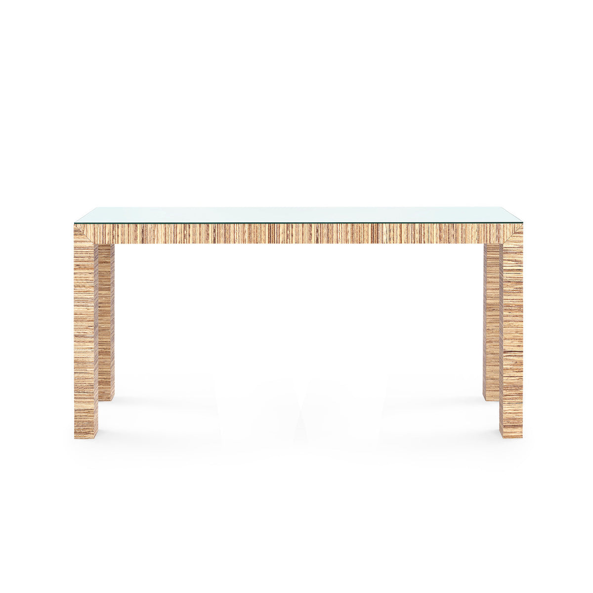 Villa & House Parsons Large Console with Glass Top, Papyrus