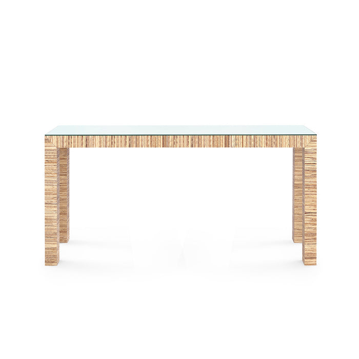 Villa & House Parsons Large Console with Glass Top, Papyrus