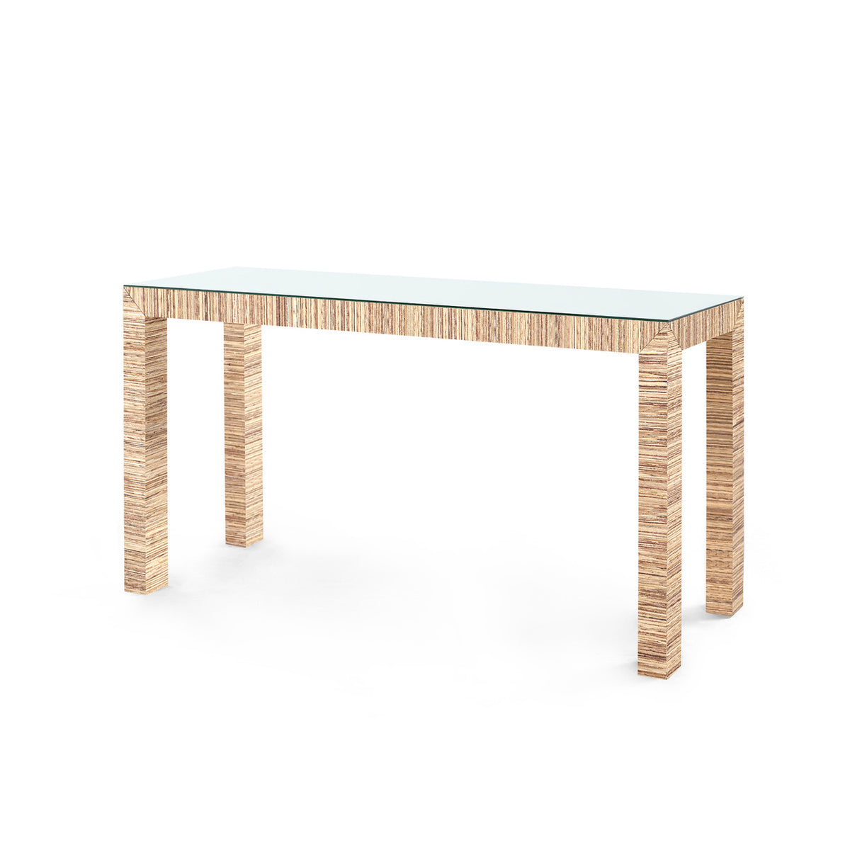 Villa & House Parsons Large Console with Glass Top, Papyrus