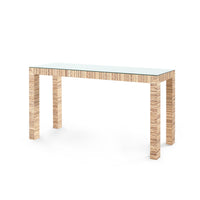 Villa & House Parsons Large Console with Glass Top, Papyrus