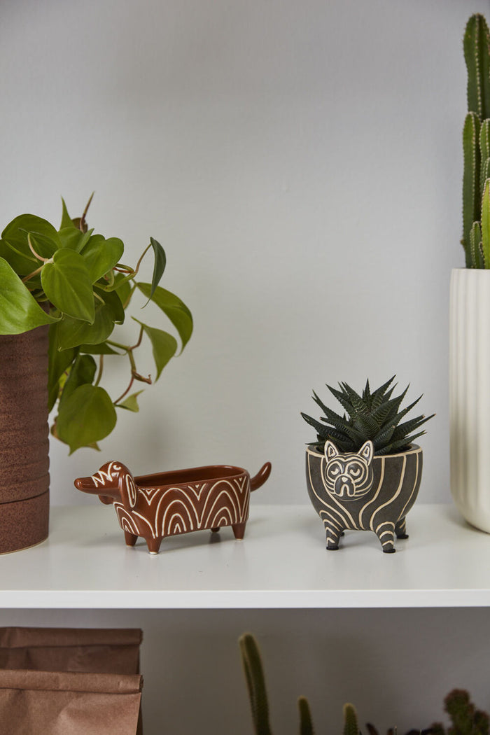 Design Shop White Puppy Love Planter