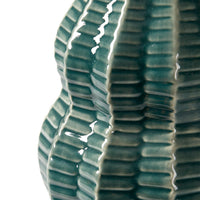 Villa & House Quinn Lamp with Shade 17-inch White Linen, with Nickel, Veridian Green
