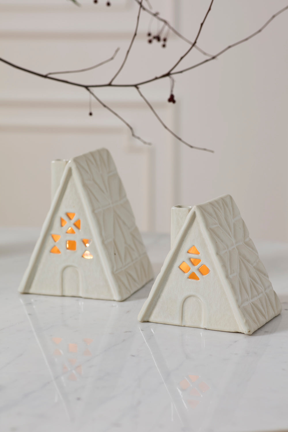Design Shop Quilted Cabin 5.5"x 5"x 7", Set of 2