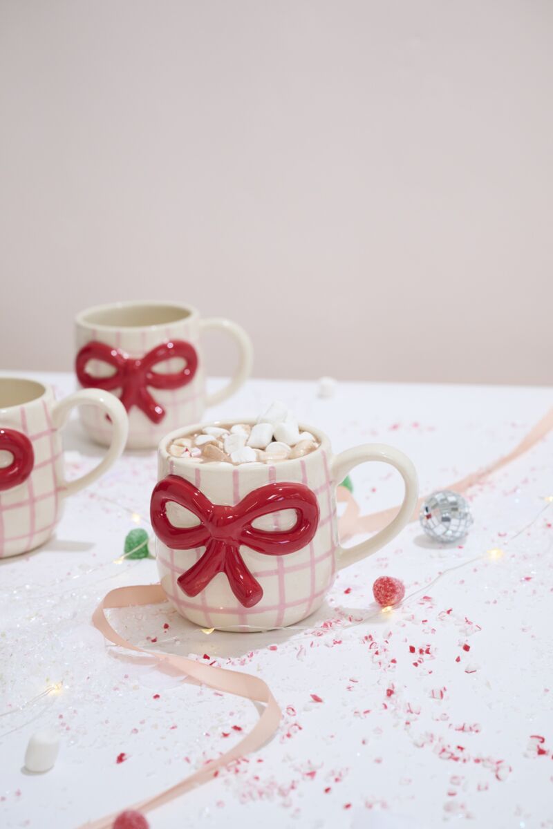 Design Shop Red Bow Mug 5"x 4"x 3.5"