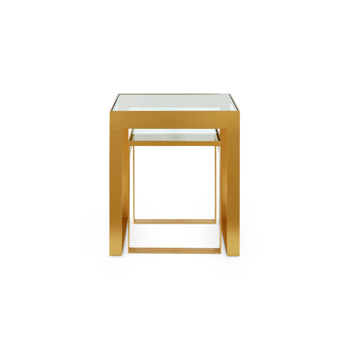 Villa & House Rialto Nesting Tables Set of 2, Gold Leaf