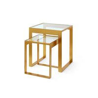 Villa & House Rialto Nesting Tables Set of 2, Gold Leaf