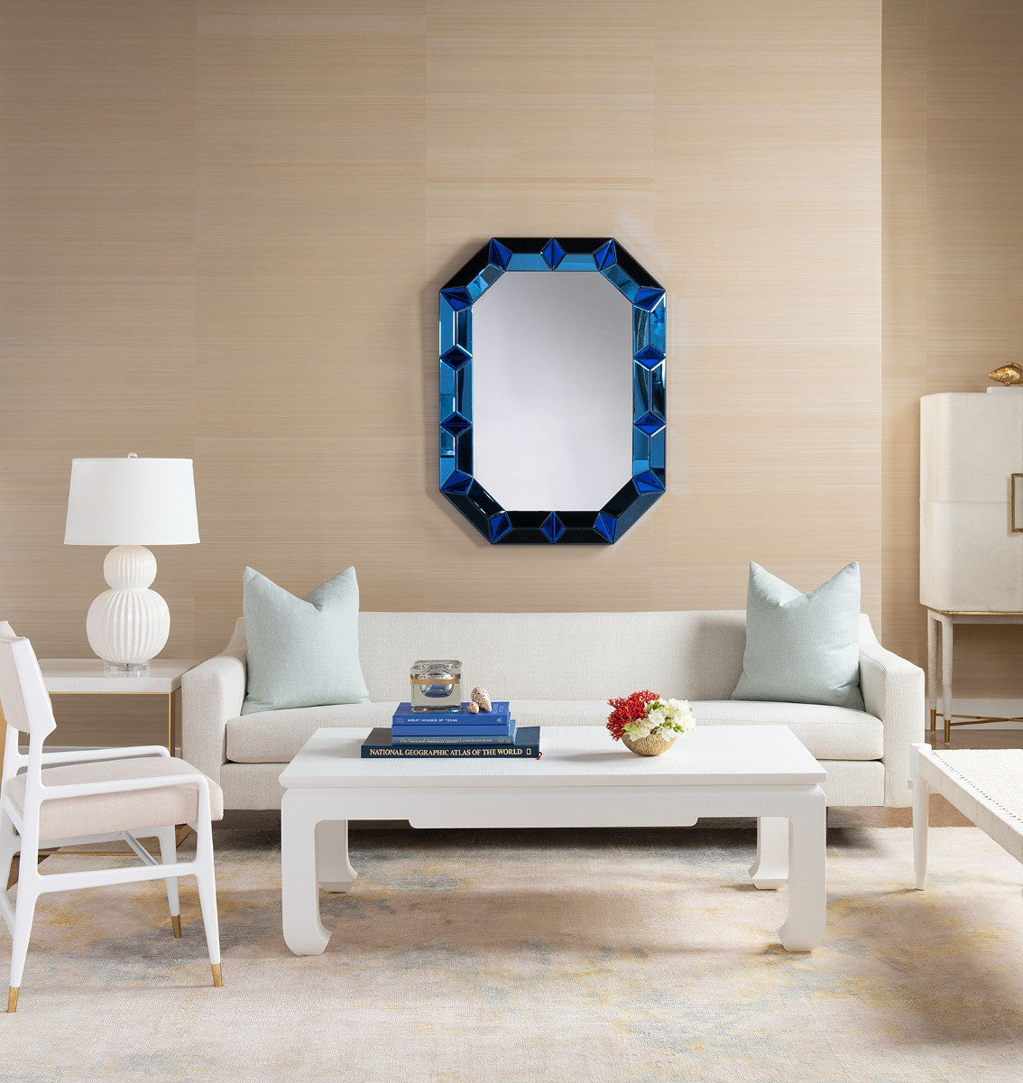 Villa & House Romano Wall  Mirror, Sapphire Blue
