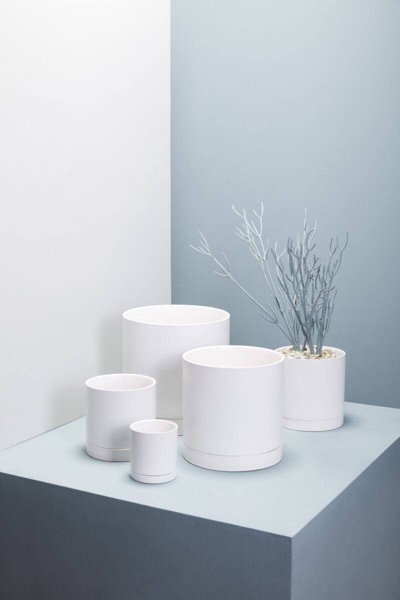 Design Shop Romey Pot with Saucer 12"x 12"