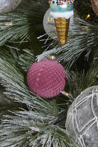 Design Shop Rosy Velvet Ornament Set of 6 - 10"x 6.5"x 3"