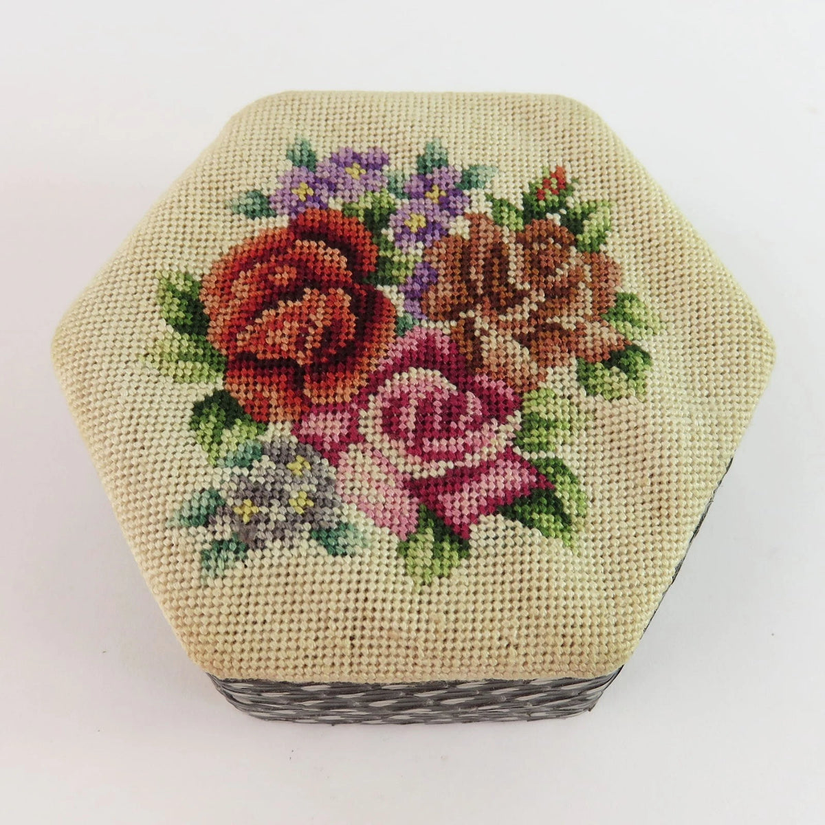 Petit Point Hexagonal Bouquet Box Set of 3