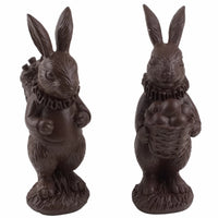 Design Shop Bunny Bunny Rabbits Easter Chocolate Faux Candy Figures Standing Brown, Set of 2
