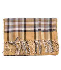Beige Plaid Scarf