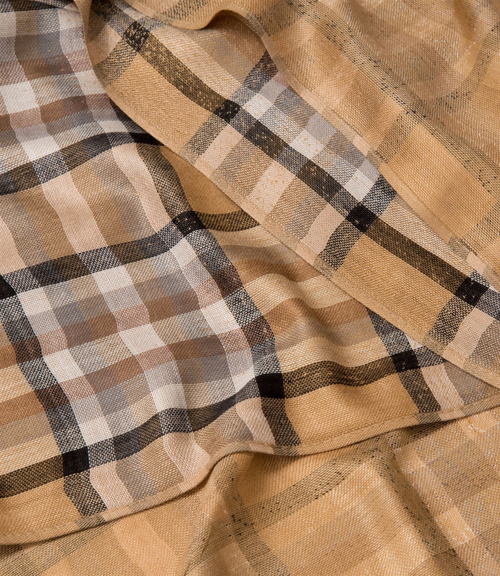 Beige Plaid Scarf