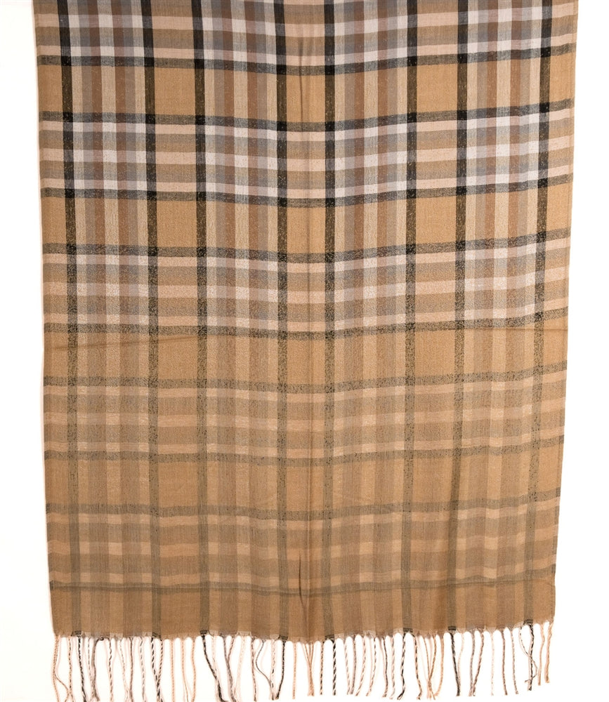Beige Plaid Scarf