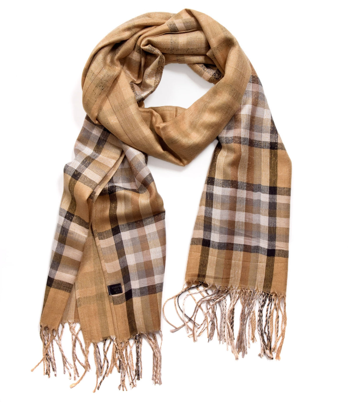 Beige Plaid Scarf