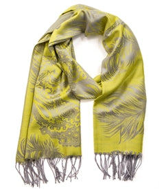 Design Shop Paisley And Feather Fringed Edge Scarf