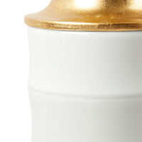 Villa & House Saigon Lamp with Shade 17-inch White Linen, with Gold, Cool White