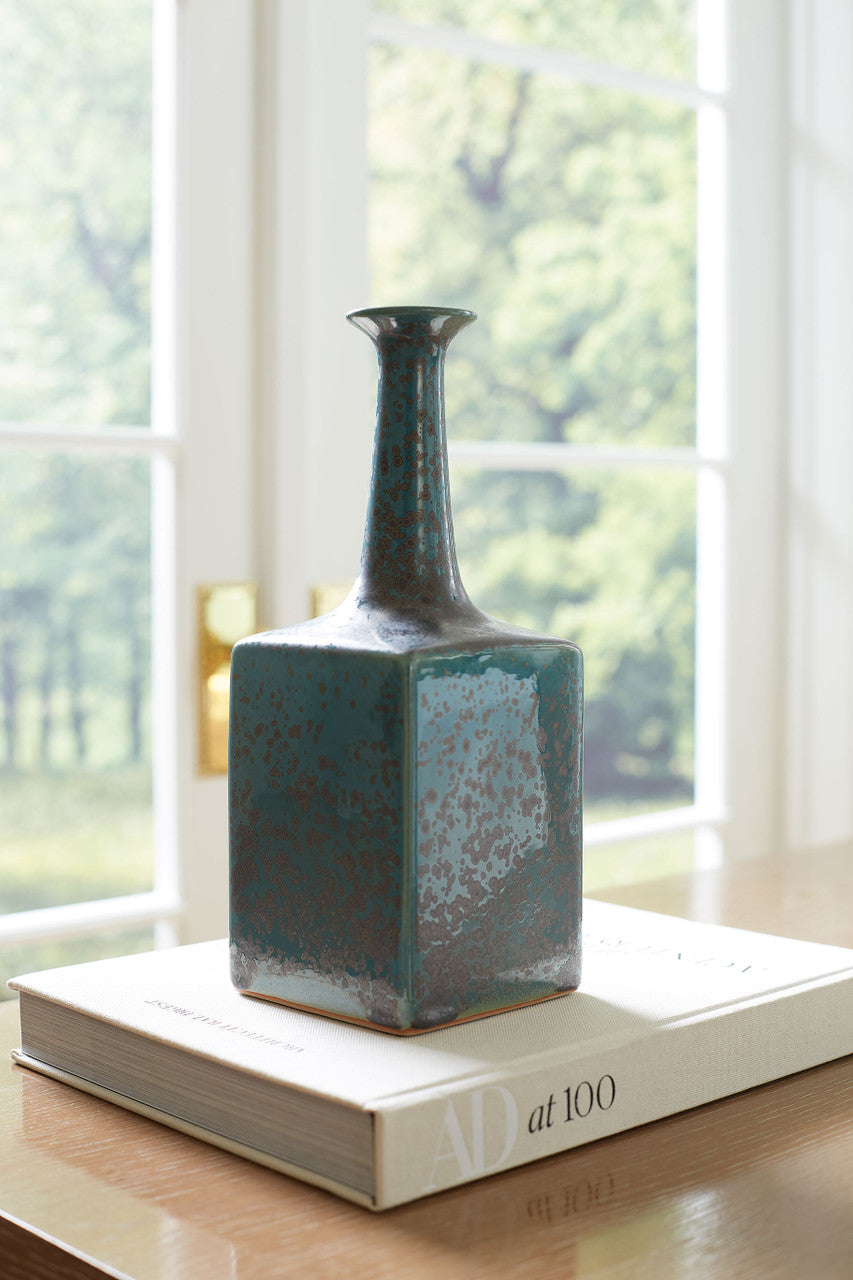 Villa & House Sandor Large Vase, Mottled Turquoise