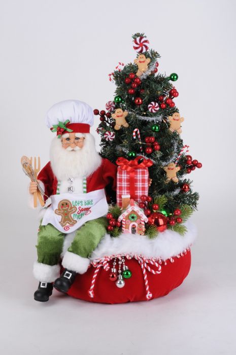 Karen Didion Lighted Gingerbread Santa Claus Bag