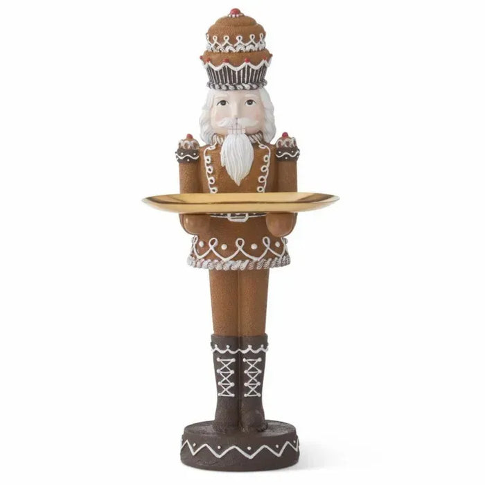 16" Gingerbread Nutcracker Holding Tray