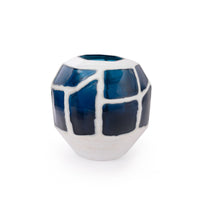 Villa & House Sewale Medium Vase, Marine Blue & White