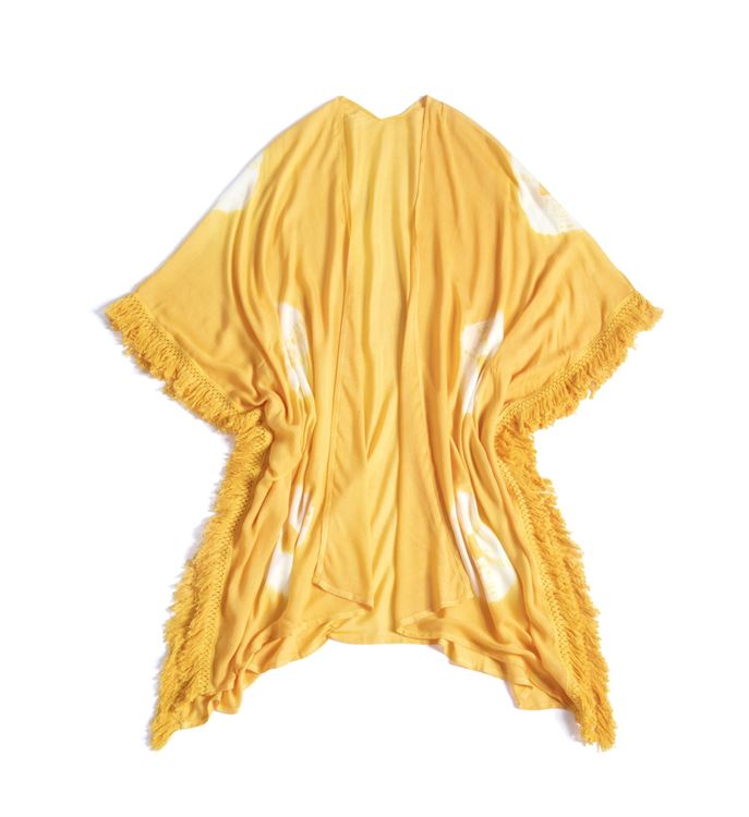 Vida Tie Dye Cover Up Kimono Yellow